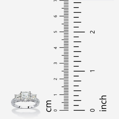DiamonArt® Womens 3 CT. T.W. White Cubic Zirconia 10K White Gold Engagement Ring