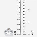 DiamonArt® Womens 2 1/4 CT. T.W. White Cubic Zirconia 10K White Gold Engagement Ring