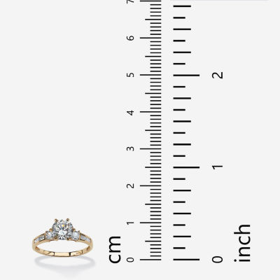 DiamonArt® Womens CT. T.W. White Cubic Zirconia 10K Gold Engagement Ring