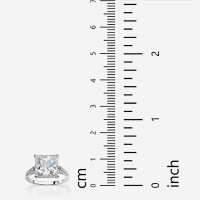 DiamonArt® Womens 3 1/4 CT. T.W. White Cubic Zirconia 10K White Gold Engagement Ring