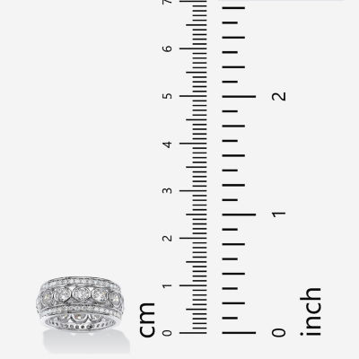 DiamonArt® 24MM 4 3/4 CT. T.W. White Cubic Zirconia Platinum Over Silver Round Band