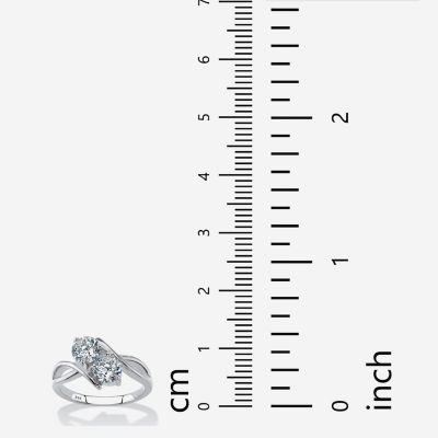 DiamonArt® Womens 2 CT. T.W. White Cubic Zirconia Sterling Silver Round Cocktail Ring