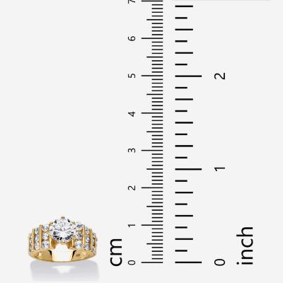 DiamonArt® Womens 3 1/4 CT. T.W. White Cubic Zirconia 18K Gold Over Silver Engagement Ring