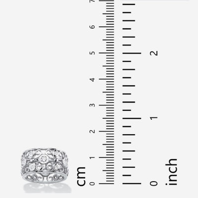 DiamonArt® Womens 1 CT. T.W. White Cubic Zirconia Sterling Silver Cocktail Ring