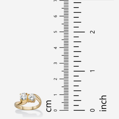 DiamonArt® Womens CT. T.W. White Cubic Zirconia 14K Gold Over Silver Cocktail Ring