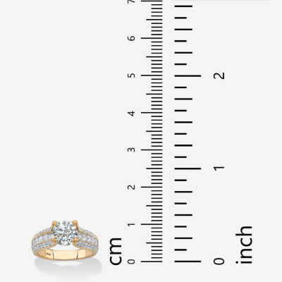 DiamonArt® Womens / CT. T.W. White Cubic Zirconia 14K Gold Over Silver Engagement Ring