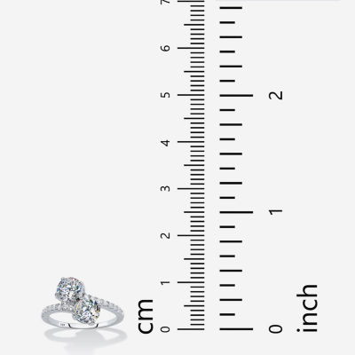 DiamonArt® Womens 2 3/4 CT. T.W. White Cubic Zirconia Sterling Silver Cocktail Ring