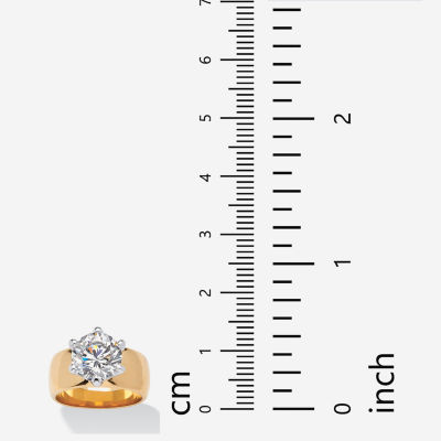 Womens 4 CT. White Cubic Zirconia 18K Gold Over Brass Engagement Ring