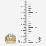 Womens 6 CT. T.W. White Cubic Zirconia 14K Gold Over Brass Engagement Ring