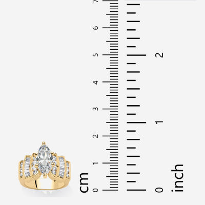 Womens 3 3/4 CT. T.W. White Cubic Zirconia 14K Gold Over Brass Engagement Ring