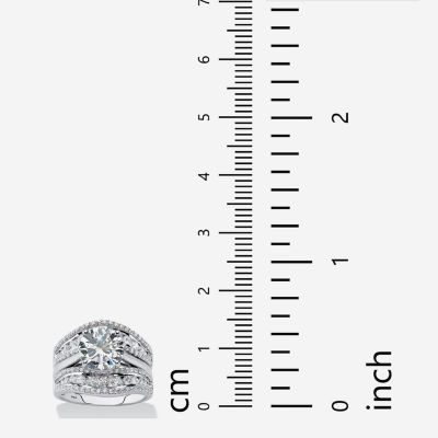DiamonArt® Womens 4 1/4 CT. T.W. White Cubic Zirconia Platinum Over Silver Bridal Set