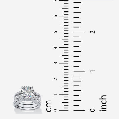 DiamonArt® Womens 4 3/4 CT. T.W. White Cubic Zirconia Platinum Over Silver Bridal Set