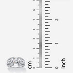 DiamonArt® Womens 4 CT. T.W. White Cubic Zirconia Platinum Over Silver Cocktail Ring