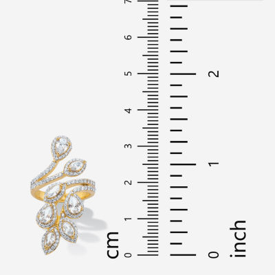 Womens 3 1/4 CT. T.W. Cubic Zirconia 14K Gold Over Brass Cocktail Ring