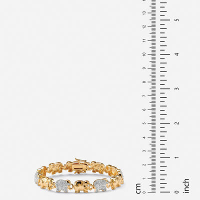 DiamonArt® 18K Gold Over Brass 8 Inch Ankle Bracelet