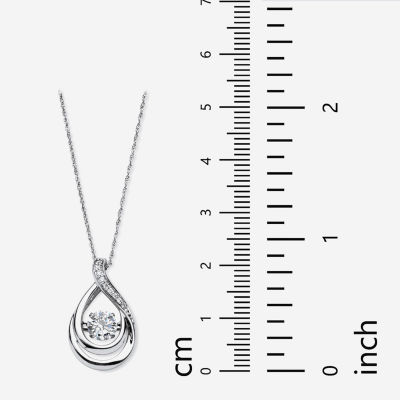 DiamonArt® Womens 1 1/10 CT. T.W.  White Cubic Zirconia Platinum Over Silver Pendant Necklace