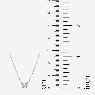 DiamonArt® Womens 1/6 CT. T.W. White Cubic Zirconia Sterling Silver Pendant Necklace