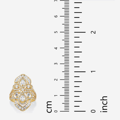 DiamonArt® Womens 1/ CT. T.W. White Cubic Zirconia 14K Gold Over Silver Cocktail Ring