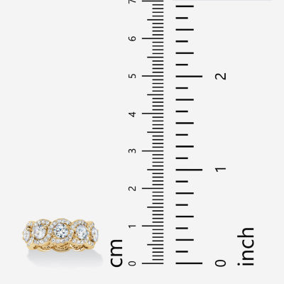DiamonArt® 8MM 4 1/2 CT. T.W. White Cubic Zirconia 14K Gold Over Silver Band