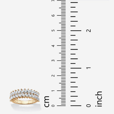 DiamonArt® 2MM 2 1/2 CT. T.W. White Cubic Zirconia 14K Gold Over Silver Band