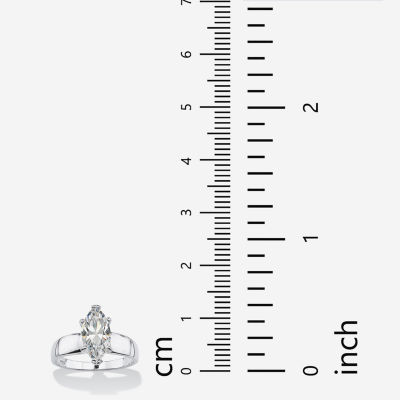 DiamonArt® Womens 2 CT. T.W. White Cubic Zirconia Sterling Silver Engagement Ring
