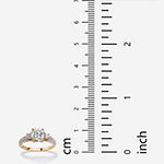DiamonArt® Womens 2 1/3 CT. T.W. White Cubic Zirconia 14K Gold Over Silver Round Engagement Ring