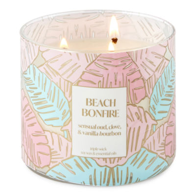 Distant Lands 14 Oz 3 Wick Beach Bonfire Scented Jar Candle, Color