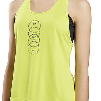 Reebok Womens Scoop Neck Sleeveless Tank Top, Color: Acid Yellow - JCPenney