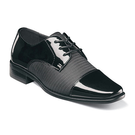Stacy Adams Pharoah Little & Big Kid Boys Cap Closed Toe Oxford Shoes, 12 Medium, Black