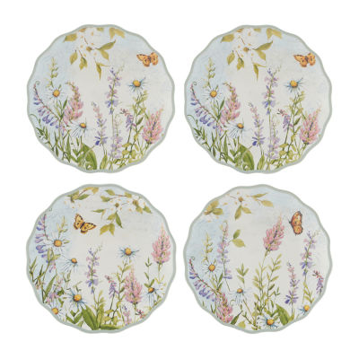 Certified International Easter Meadow 4-pc. Earthenware Appetizer Plate