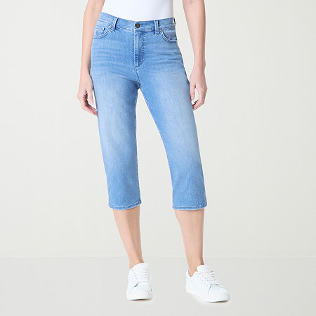 Gloria Vanderbilt Womens High Rise Capri Pants, 12, Blue