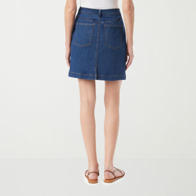 Gloria Vanderbilt Womens High Rise Denim Skirt