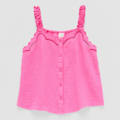 Thereabouts Little & Big Girls Embroidered Square Neck Tank Top