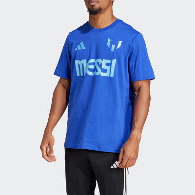 adidas Messi Mens Crew Neck Short Sleeve Active T-Shirt