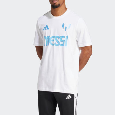 adidas Messi Mens Crew Neck Short Sleeve T-Shirt