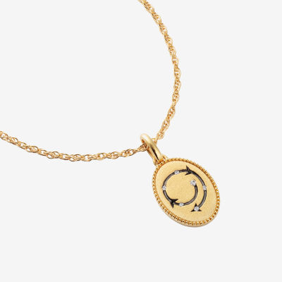 Harry Potter (F / Si2) Womens Diamond Accent Lab Grown White Diamond Accent 14K Gold Over Silver Oval 16 Inch Pendant Necklace