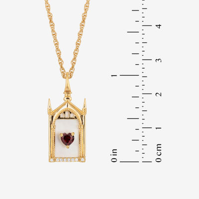 Harry Potter (F/Si2) Womens Diamond Accent Genuine Red Garnet 14K Gold Over Silver 16 Inch Pendant Necklace