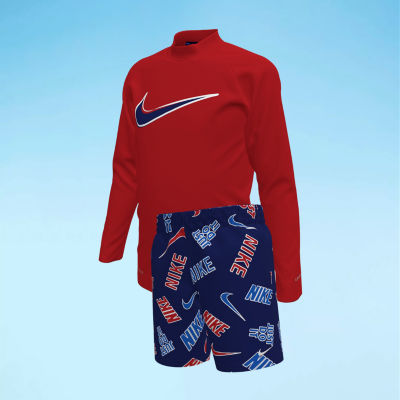 Nike Little & Big Kid Boys Uv Protection Logo 2-pc. Rash Guard Set