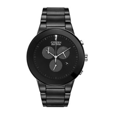 Citizen Axiom Mens Chronograph Black Stainless Steel Bracelet Watch At2245-57e