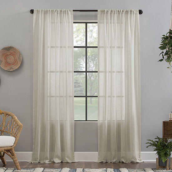 Clean Window Solid Anti-Dust Sheer Rod Pocket Single Curtain Panel