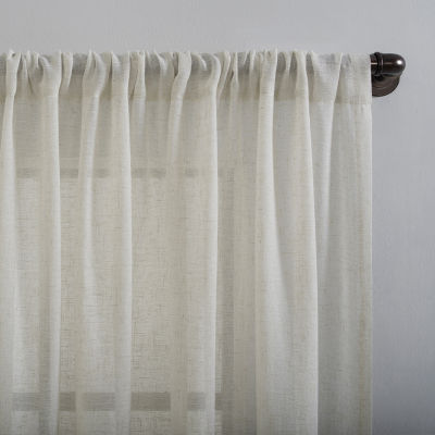 Clean Window Solid Anti-Dust Rod Pocket Sheer Single Curtain Panel