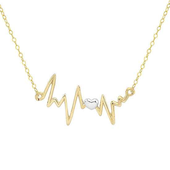 Womens 10K Two Tone Gold Pendant Necklace