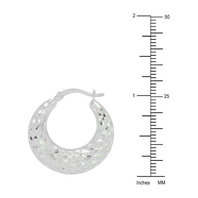Deal Zone Womens Sterling Silver 27.6mm Hoop Earrings