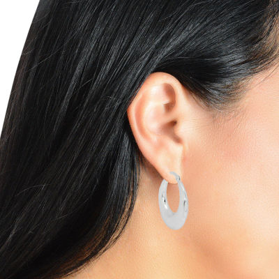 Deal Zone Womens Sterling Silver 27.6mm Hoop Earrings