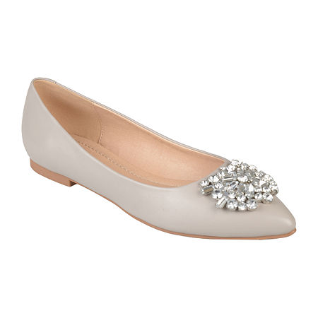 Retro Vintage Flats and Low Heel Shoes Journee Collection Womens Renzo Pointed Toe Ballet Flats 9 Wide Gray $41.99 AT vintagedancer.com