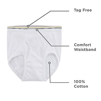 Qty= 6 (1 Pack of 6), Stafford White Men's Full Cut Briefs, Size= 38