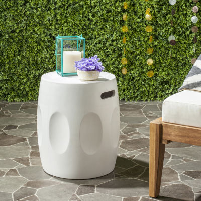 Safavieh Zuri Patio Collection Weather Resistant Concrete Side Table