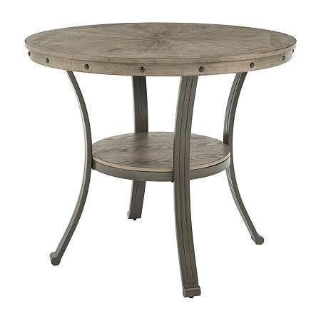 Firview Counter Height Round Wood-Top Dining Table, One Size, Gray