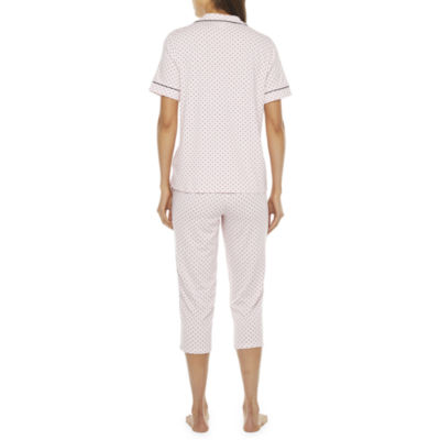 Liz Claiborne Womens 2-pc. Short Sleeve Capri Pajama Set