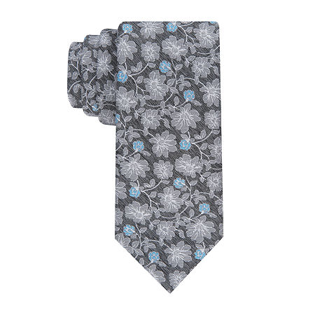 Stafford Floral Tie, One Size, Gray